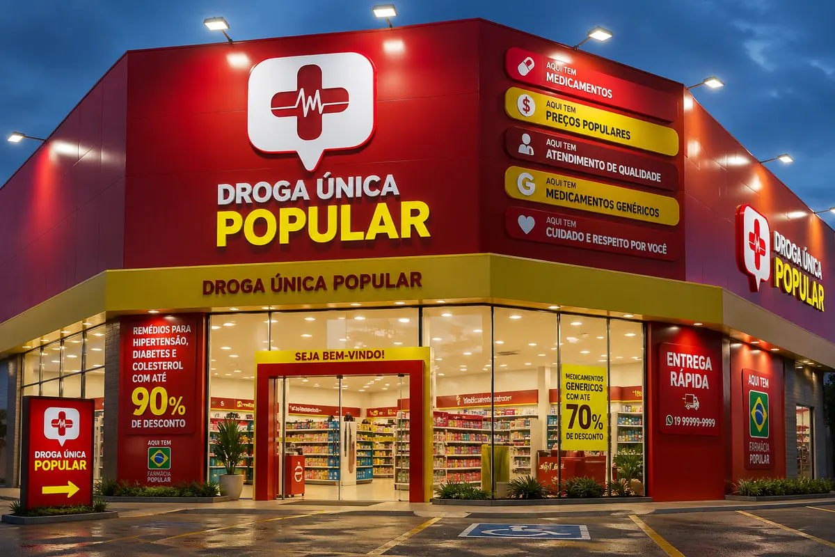 Projeto de branding Droga Única Popular